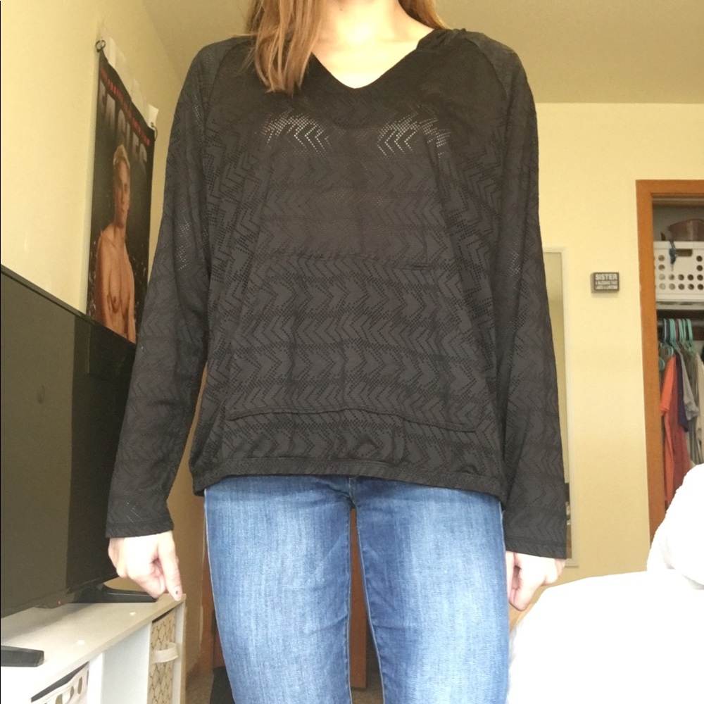 mesh workout hoodie